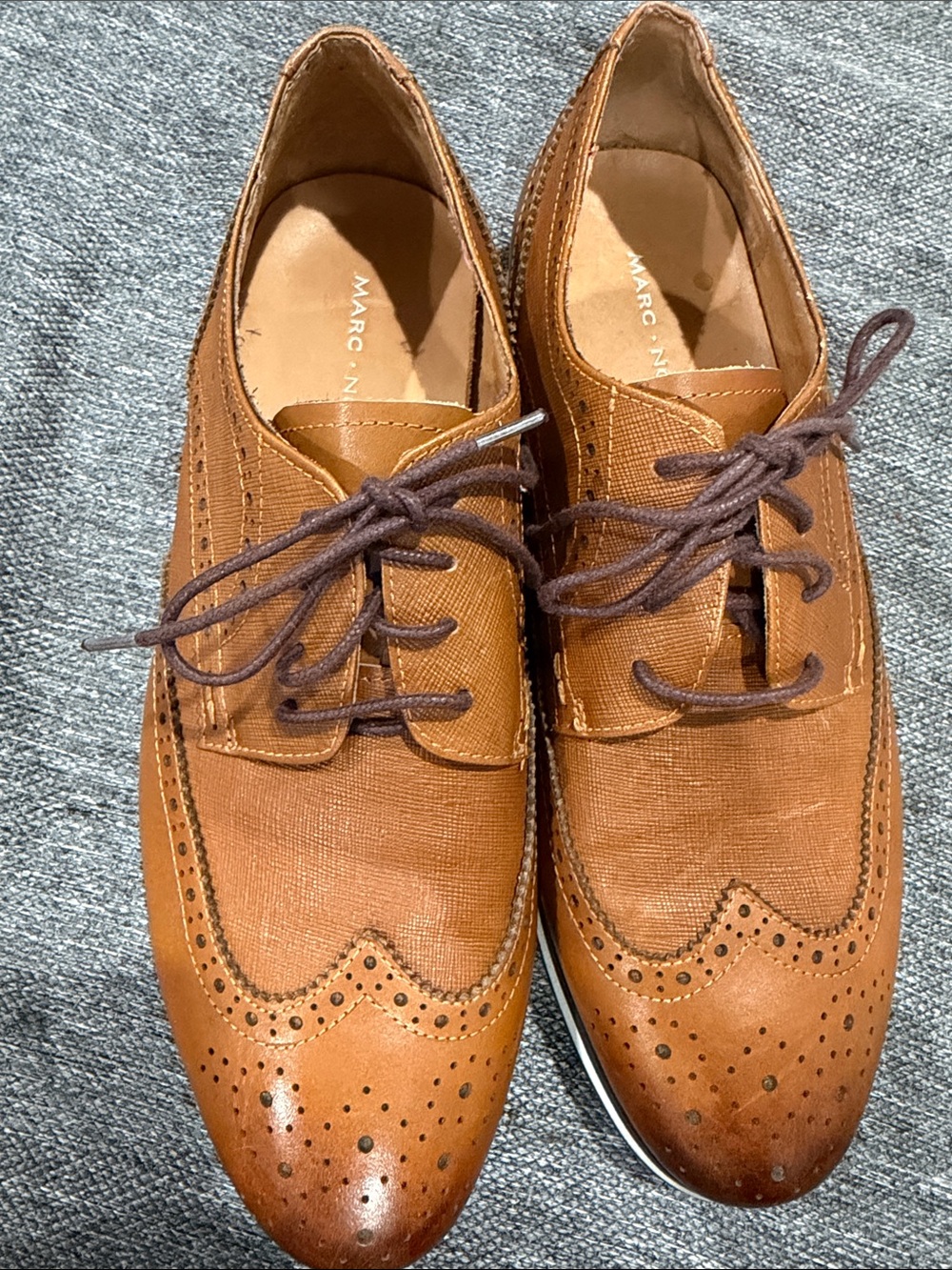 Marc by Marc Jacobs Men's Tan Brogue Leather Oxfords